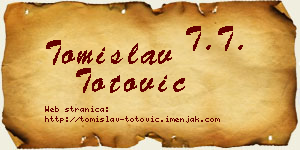 Tomislav Totović vizit kartica